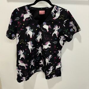 Unicorn scrub top M